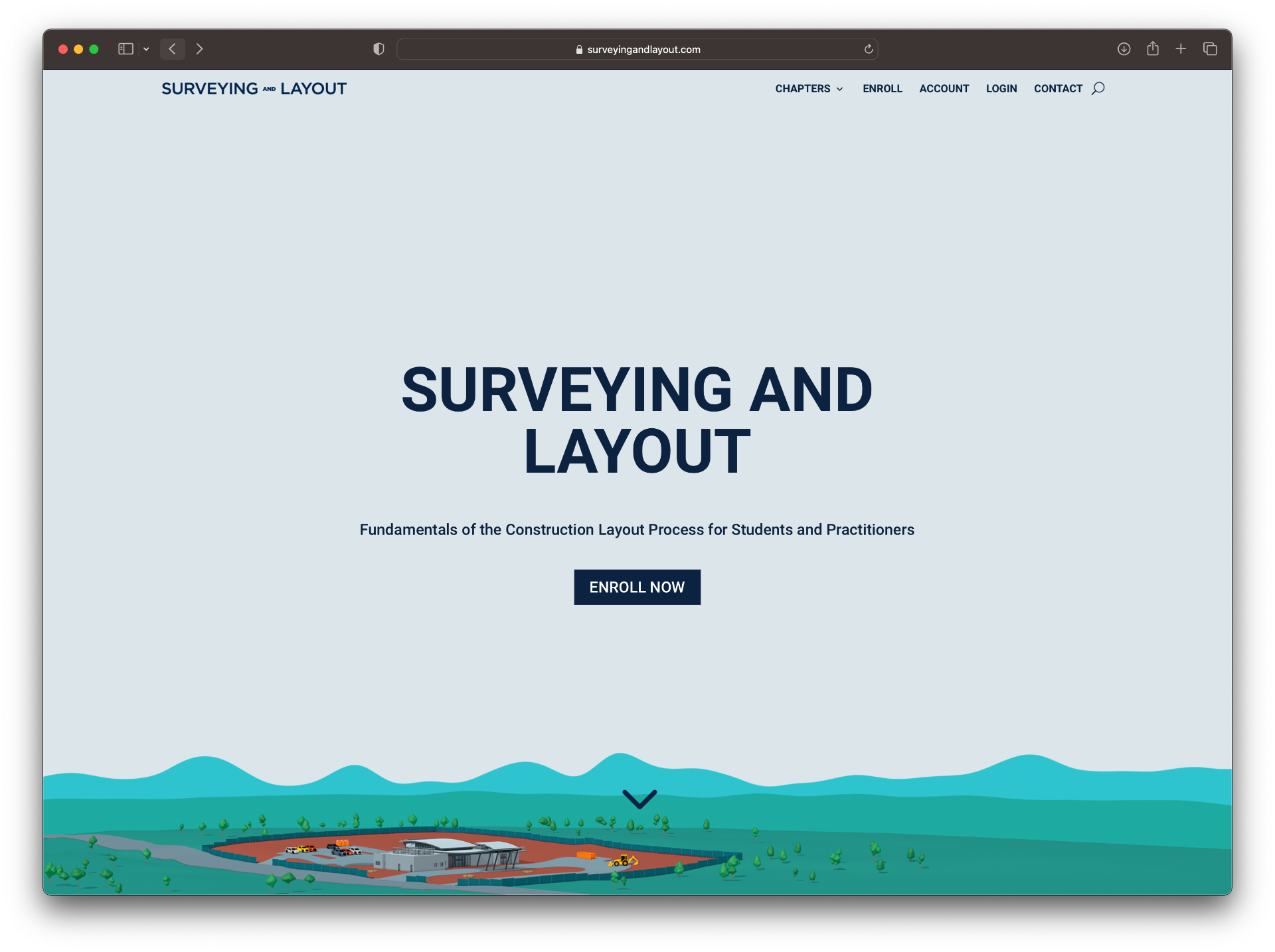 Surveying and Layout Website Home Screen