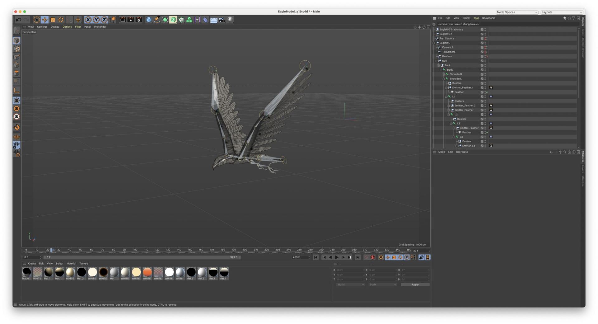 Particle Eagle model and rig