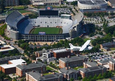 Aerial photographs of Auburn University taken with Auburn Aviation