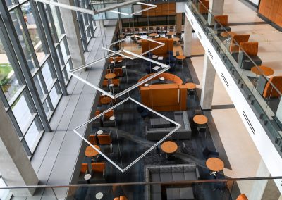 Students navigate their way around the new graduate business building