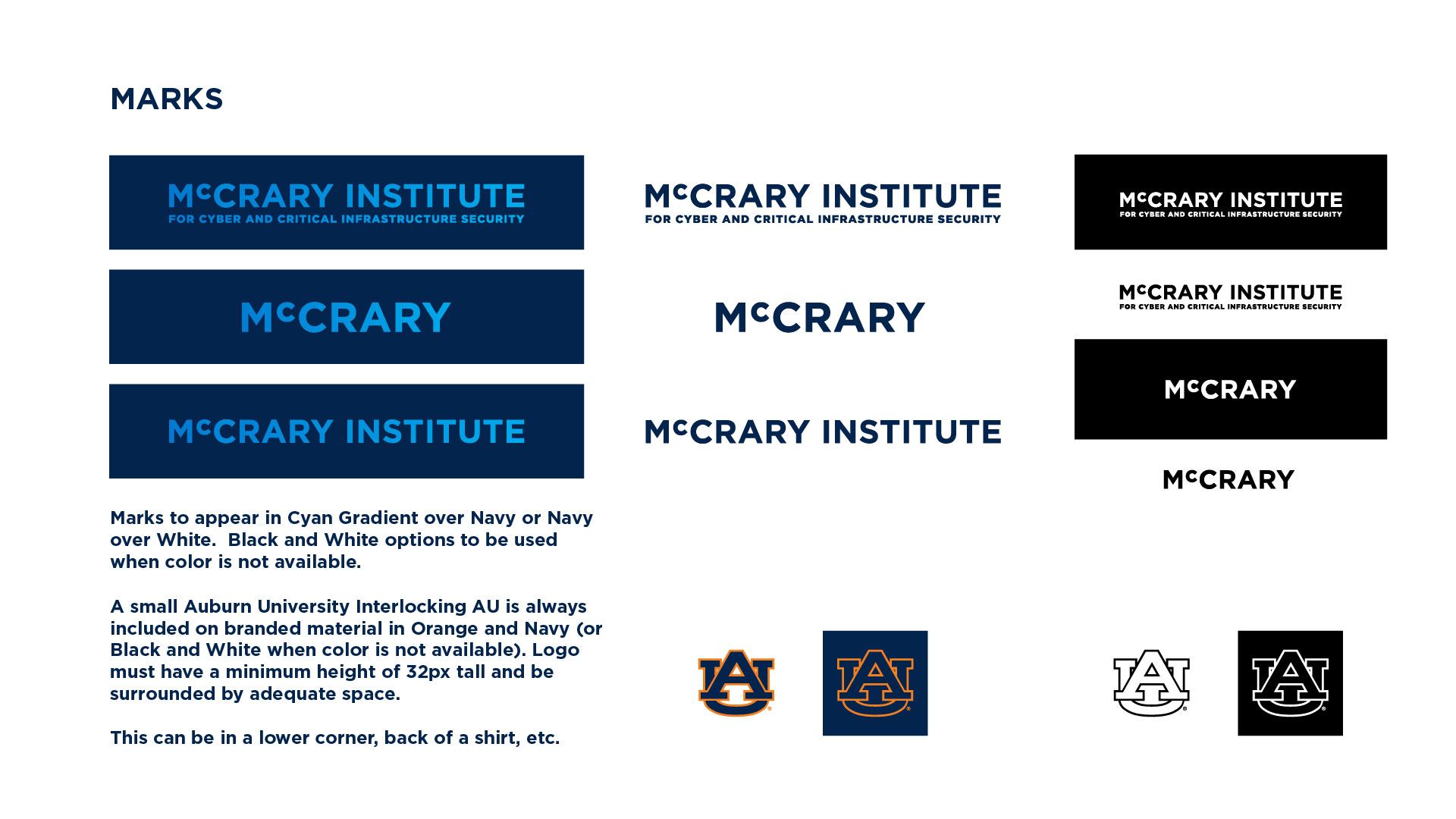 McCrary Institute Style Guide logos