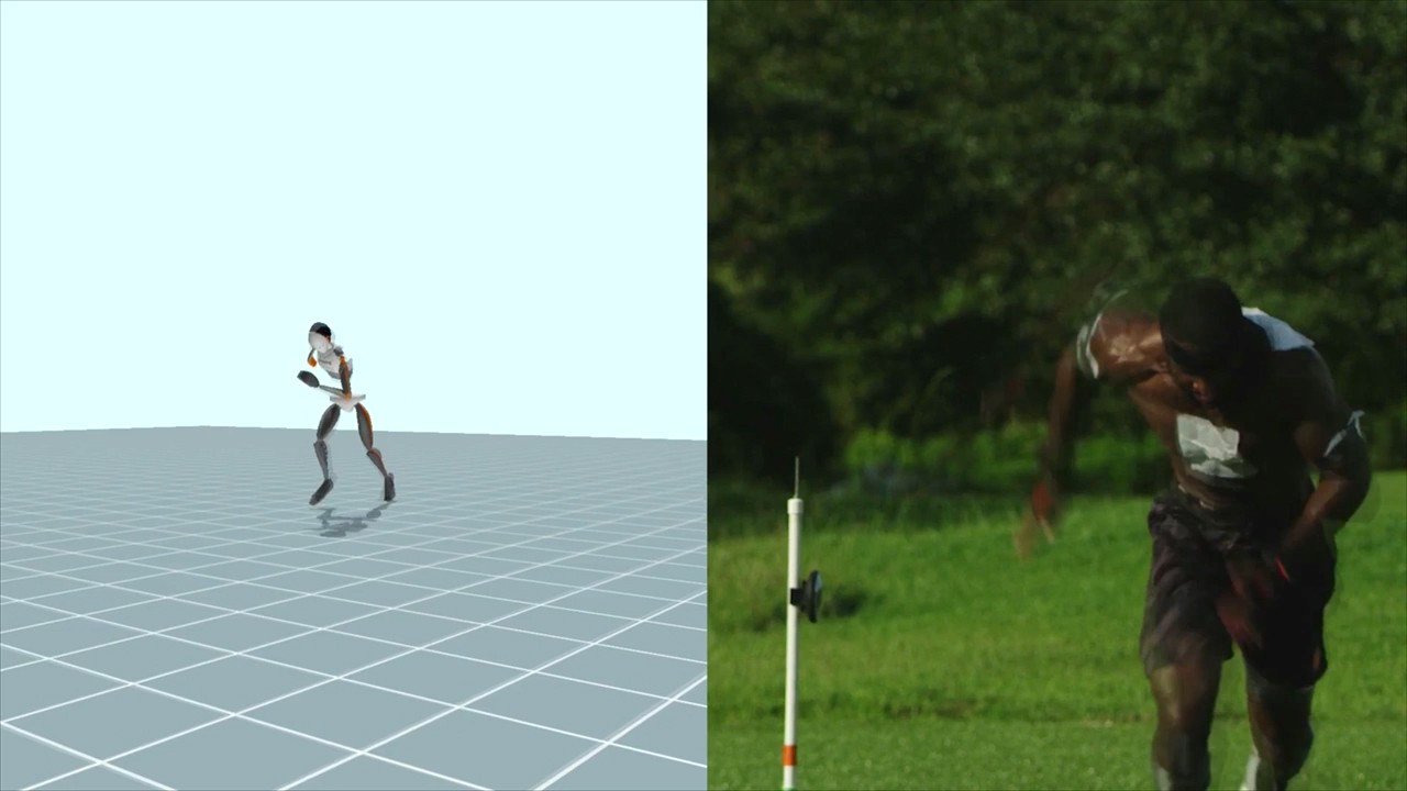 Runner with 3D model of tracked motion